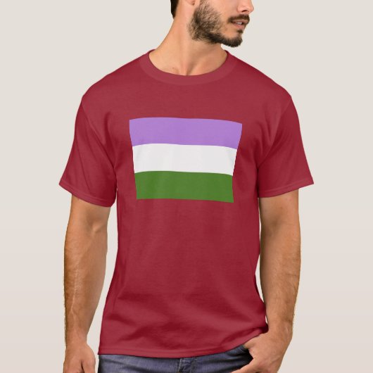 OFFICIËLE GENDERQUEER PRIDE FLAG T-SHIRT (Voorkant)