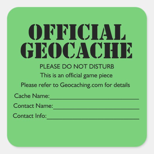 Officiële Geocache Sticker (Voorkant)