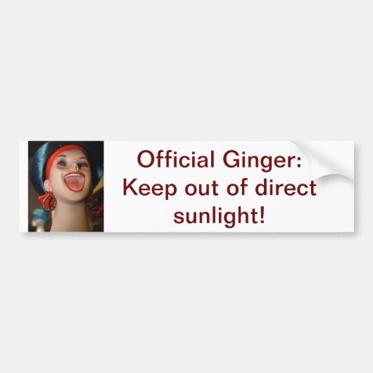 Officiële Ginger bumpersticker (Voorkant)