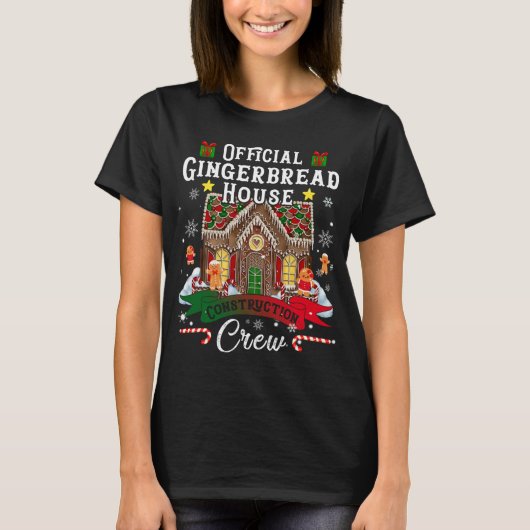 Officiële Gingerbread House Construction Crew Chri T-shirt (Voorkant)
