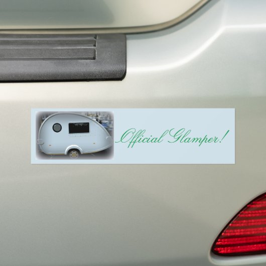 Officiële Glamper! Teardrop Caravan camper Bumpersticker (Op auto)