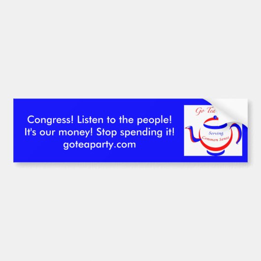 Officiële Go Tea Party. Bumpersticker (Voorkant)