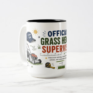 Officiële Gras Hoogte Supervisor Gazon Papa   Tweekleurige Koffiemok
