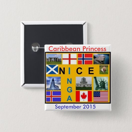 Officiële groepsknop vierkante button 5,1 cm (Voorkant /achterkant)