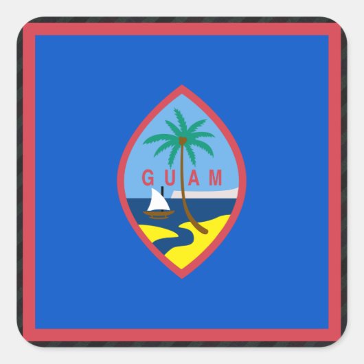 Officiële Guam vlag op strepen Vierkante Sticker (Voorkant)