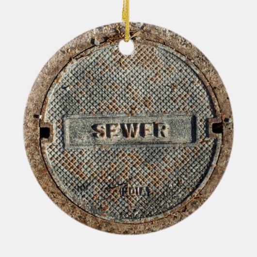 Officiële Hoesje van rioolmest Keramisch Ornament (Achterkant)