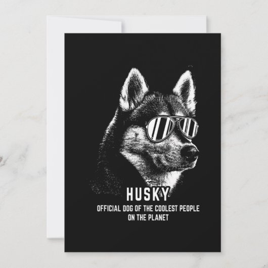 Officiële hond van Siberische Husky, koudst Feestdagenkaart (Voorkant)