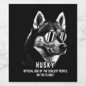 Officiële hond van Siberische Husky, koudst Wijn Etiket (Enkel label)
