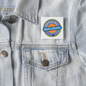 Officiële hondenliefhebber vierkante button 5,1 cm (In situ)