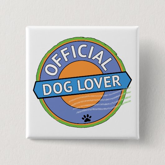Officiële hondenliefhebber vierkante button 5,1 cm (Voorkant)