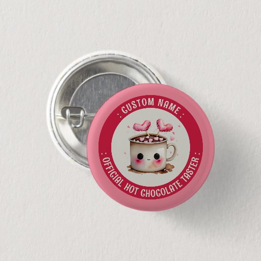 Officiële Hot Chocolate Taster Schattigee Cacao Pr Ronde Button 3,2 Cm (Voorkant /achterkant)