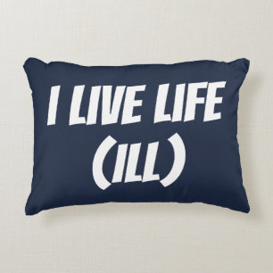 Officiële I Live Life (ILL) Pillow Navy Blue Pill Decoratief Kussen