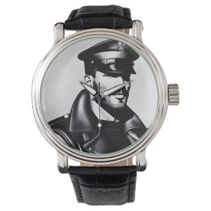 Officiële Iconische LGBTQ Gay Leather Daddy Biker  Horloge