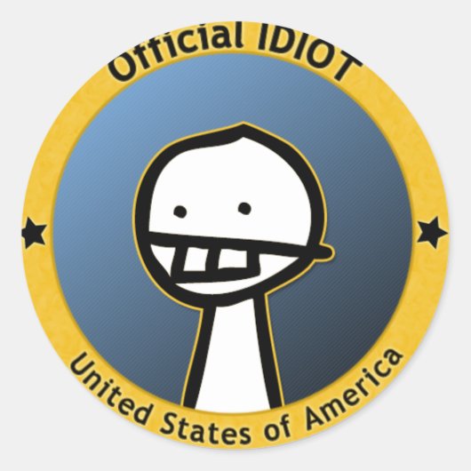 Officiële Idiot Sticker (Voorkant)