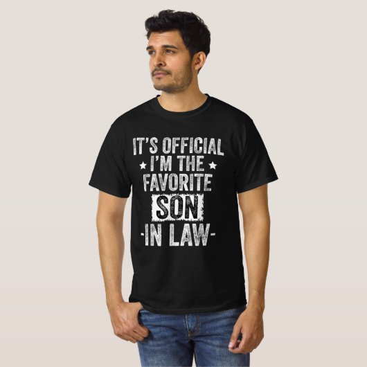 Officiële ik ben de favoriete schoonzoon t-shirt (Voorkant volledig)