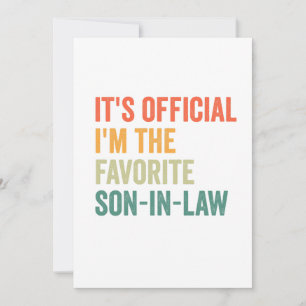 Officiële ik ben de Favoriete zoon in de wet Funny Feestdagenkaart