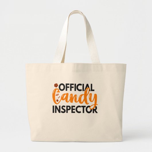Officiële inspecteur Snoep Funny Halloween-behande Grote Tote Bag (Voorkant)