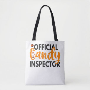 Officiële inspecteur Snoep Funny Halloween-behande Tote Bag