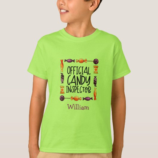 Officiële inspecteur Snoep Halloween T-shirt (Voorkant)
