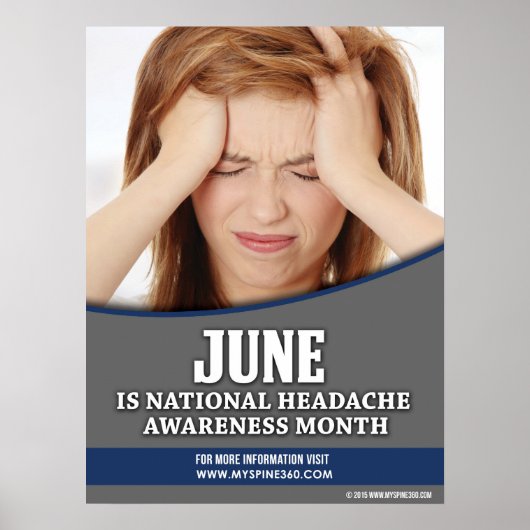 Officiële JUNE National Headache Awareness Poster (Voorkant)