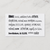 Officiële kaart met atheïst Visitekaartje (Achterkant)