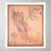 Officiële kaart van Californië Poster (Voorkant)