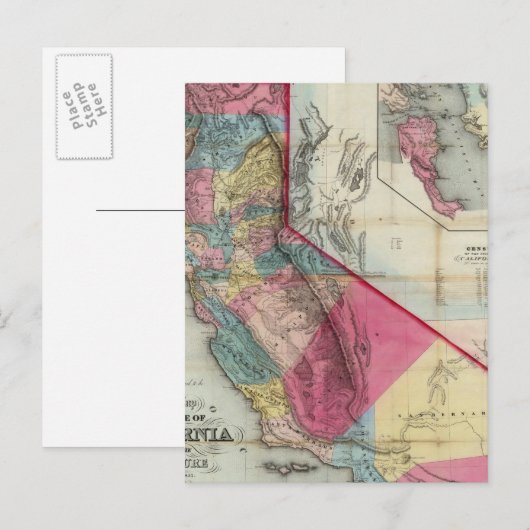 Officiële kaart van de staat Californië (Voorkant / Achterkant)