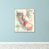 Officiële kaart van de staat Californië Canvas Afdruk (Insitu (Houten vloer))