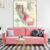 Officiële kaart van de staat Californië Canvas Afdruk (Insitu (Woonkamer))
