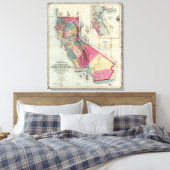 Officiële kaart van de staat Californië Canvas Afdruk (Insitu (Slaapkamer))