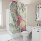 Officiële kaart van de staat Californië Douchegordijn (In situ)