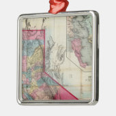 Officiële kaart van de staat Californië Metalen Ornament (Links)