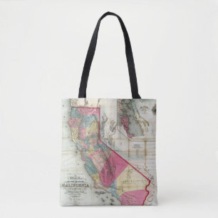 Officiële kaart van de staat Californië Tote Bag
