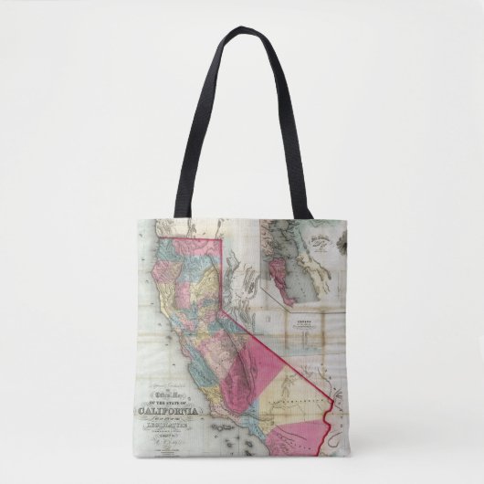 Officiële kaart van de staat Californië Tote Bag (Voorkant)