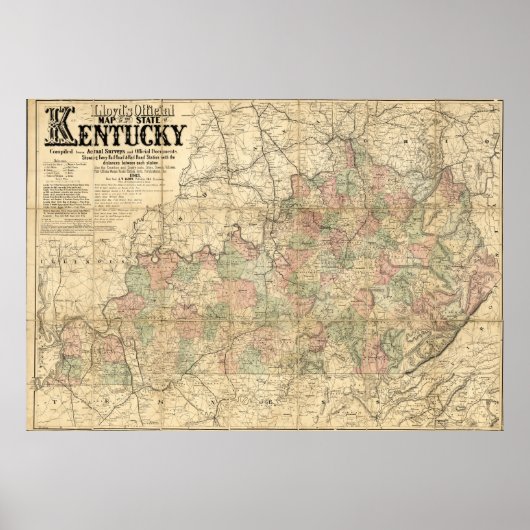Officiële kaart van Llyod rond 1862 Kentucky Poster (Voorkant)