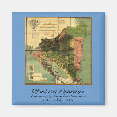 Officiële kaart van Nicaragua 1898 Magneet (Voorkant)
