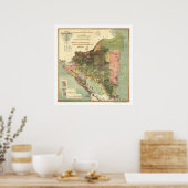 Officiële kaart van Nicaragua 1898 Poster (Keuken)