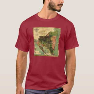 Officiële kaart van Nicaragua 1898 T-shirt
