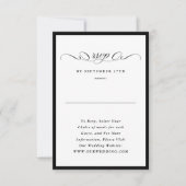 Officiële kalligrafie Black Framed Wedding Website RSVP Kaartje (Voorkant)