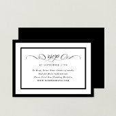 Officiële kalligrafie Black Framed Wedding Website RSVP Kaartje