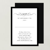 Officiële kalligrafie Black Framed Wedding Website RSVP Kaartje