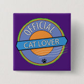 Officiële kat Lover Vierkante Button 5,1 Cm (Voorkant)