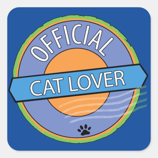 Officiële kat Lover Vierkante Sticker (Voorkant)