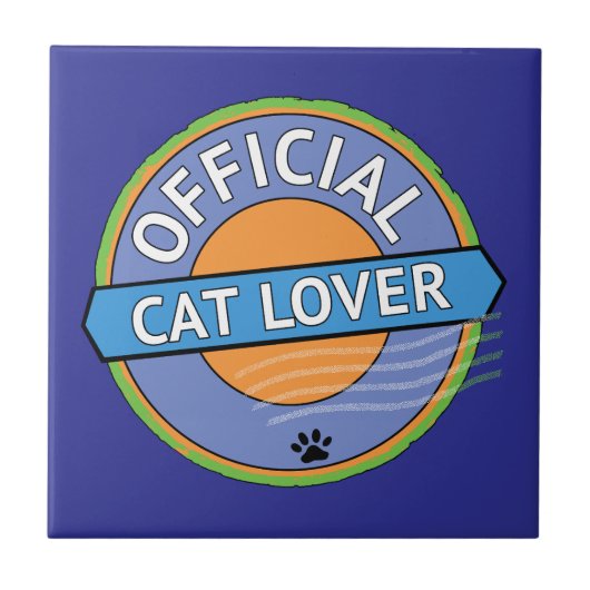 Officiële Kattenliefhebber Tegeltje (Voorkant)
