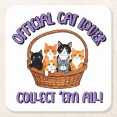 Officiële kattenliefhebber – Verzamel ‘Em All Kartonnen Onderzetters (Voorkant)
