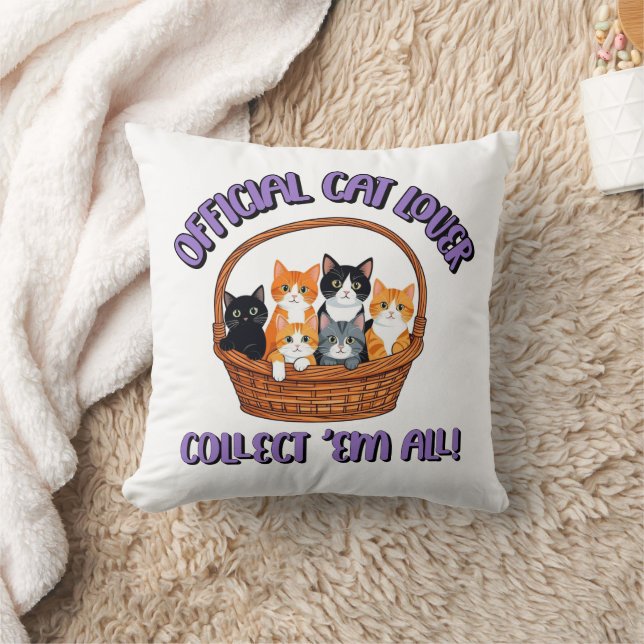 Officiële kattenliefhebber – Verzamel ‘Em All Kussen (Deken)