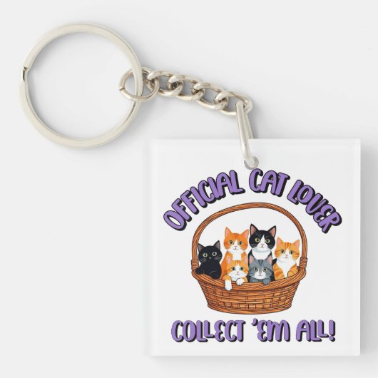 Officiële kattenliefhebber – Verzamel ‘Em All Sleutelhanger (voorkant)