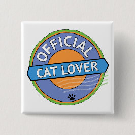 Officiële Kattenliefhebber Vierkante Button 5,1 Cm