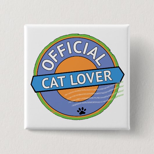 Officiële Kattenliefhebber Vierkante Button 5,1 Cm (Voorkant)