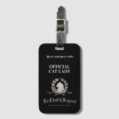 Officiële Kattenvrouw Bagage Label | Le Chat d'Arg (Voorkant (verticaal))
